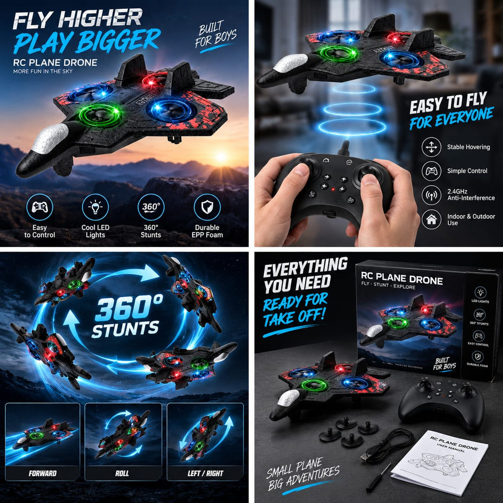 Remote Control Flying Stunt Fighter Plane Aircraft Toy – RC Aeroplane
