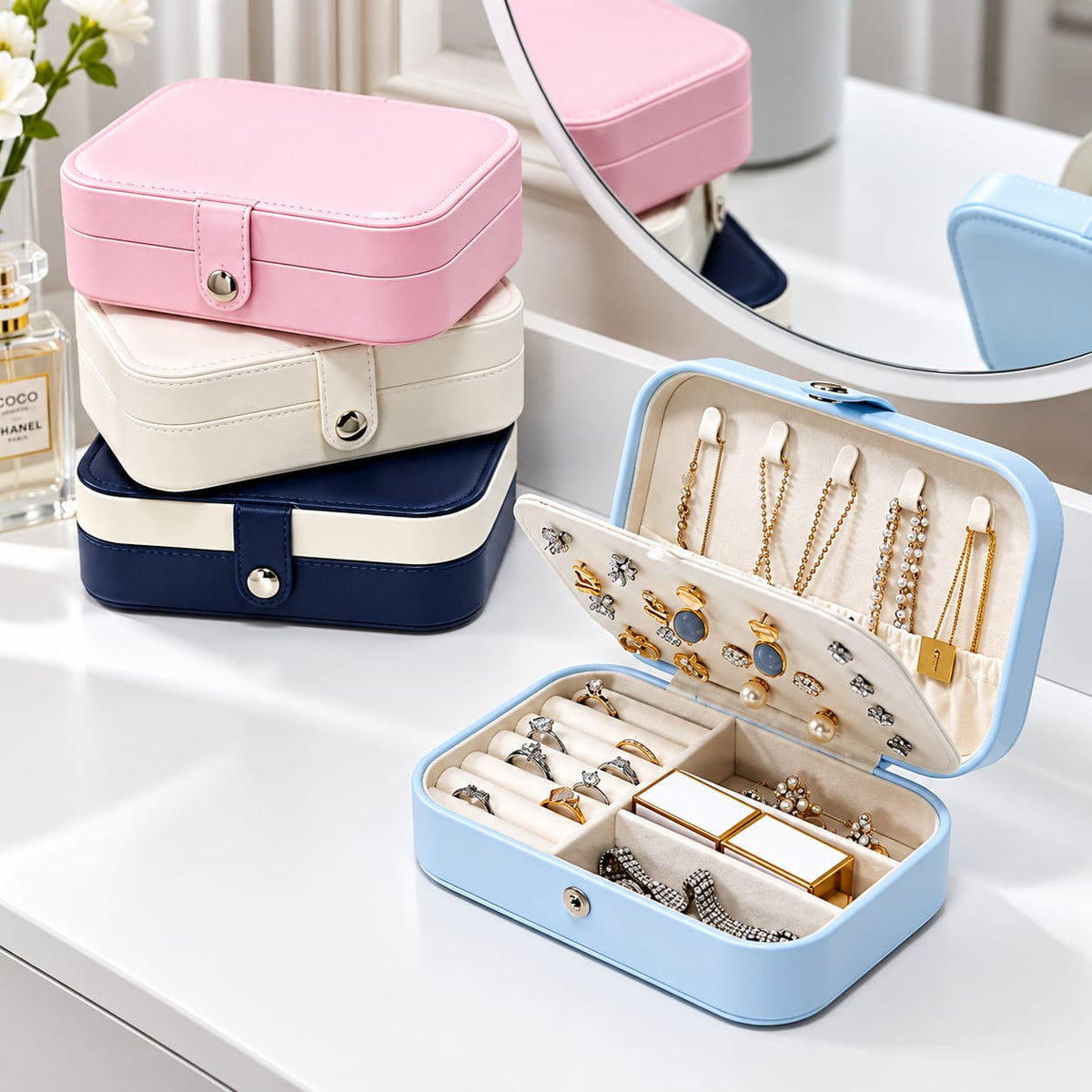 Large Leather Jewellery Box with Premium Box Packing – High Quality Jewelry Organizer